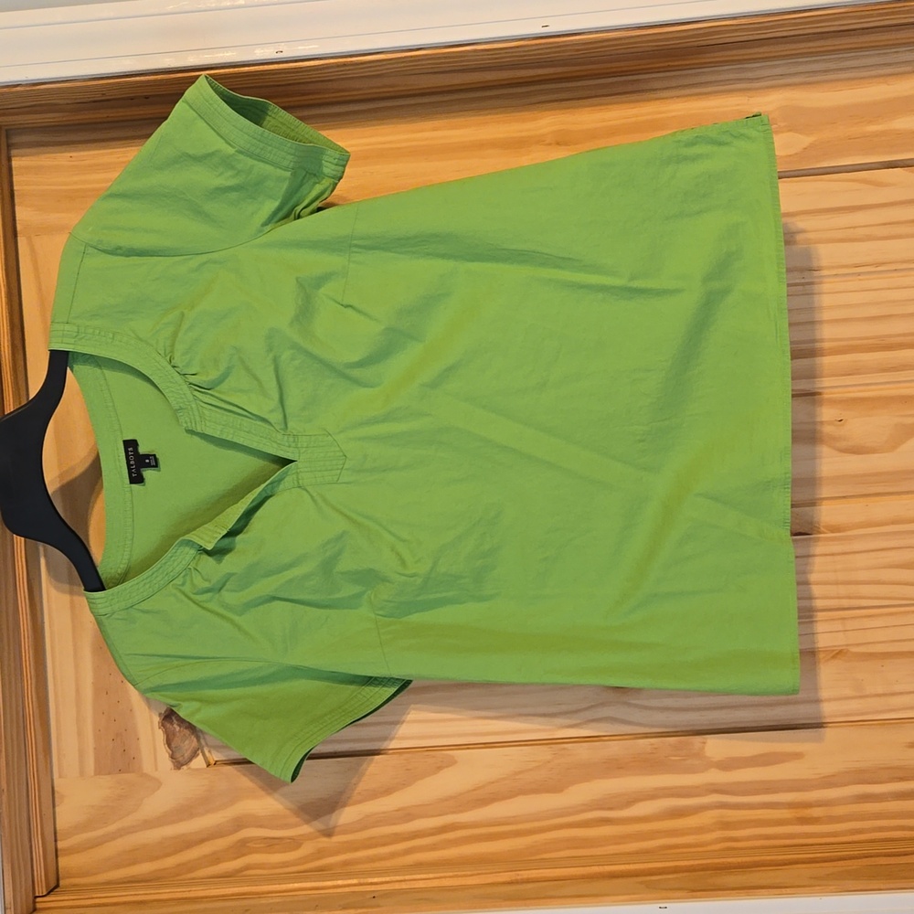 Talbots green popover top, size 8
